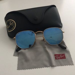 Ray Bans Hexagonal blue (w/case&cloth)